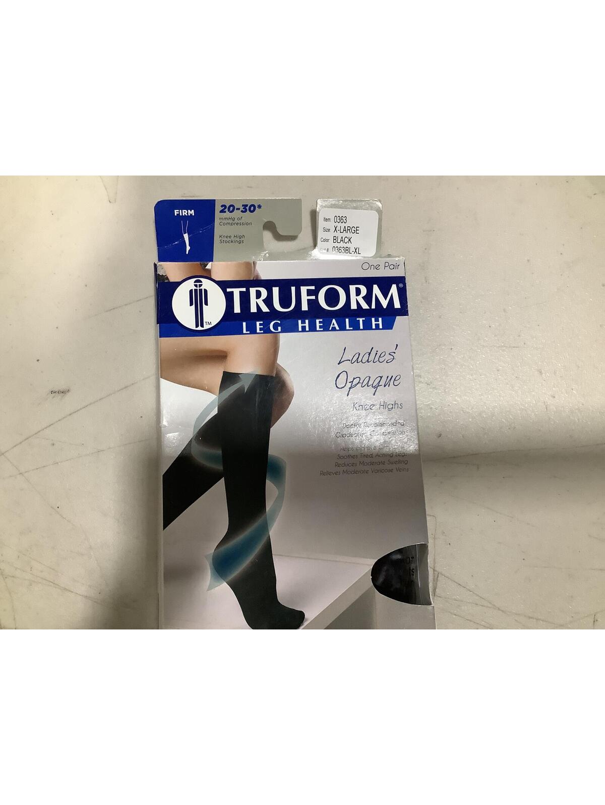 Truform Ladies Opaque Knee High Compression Firm 2030 Mmhg Size XLarge